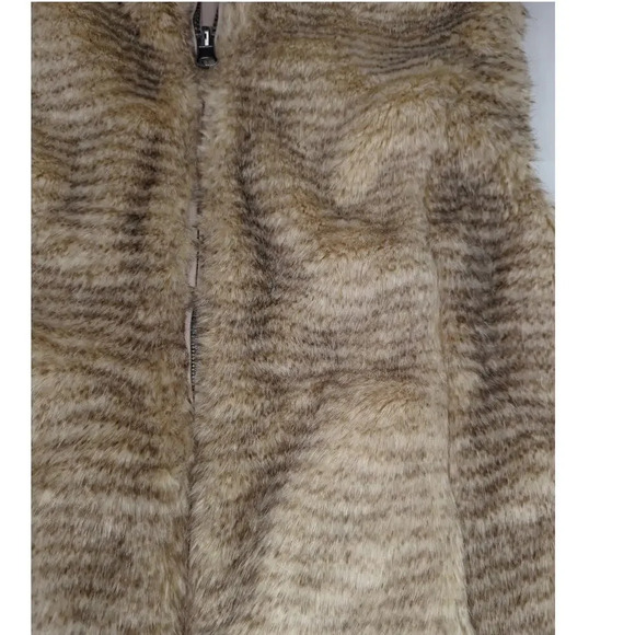 Keren Hart Faux Fur Leather Reversible Vest with Pockets Animal Print Size Small - Picture 11 of 16